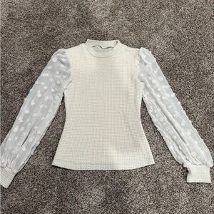 Elegant White Textured Women's Top